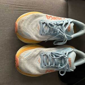 Hoka One One Women's Light Blue and Yellow Athletic Shoes